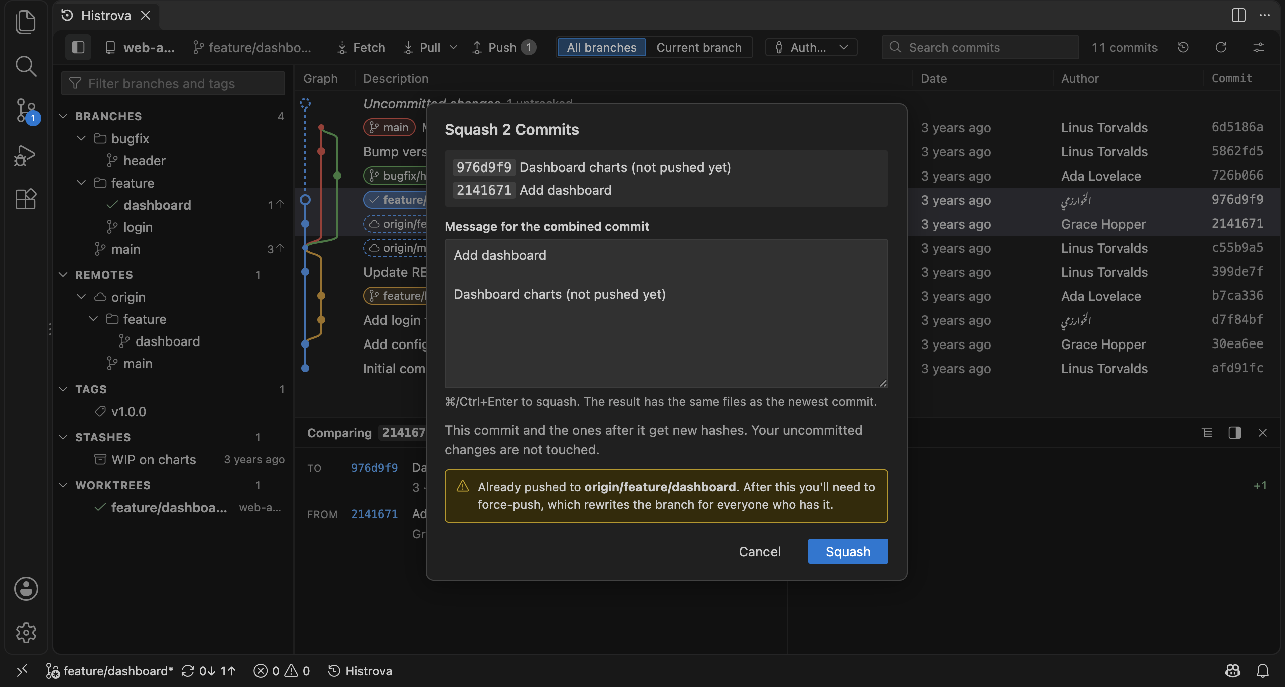 Squash two commits